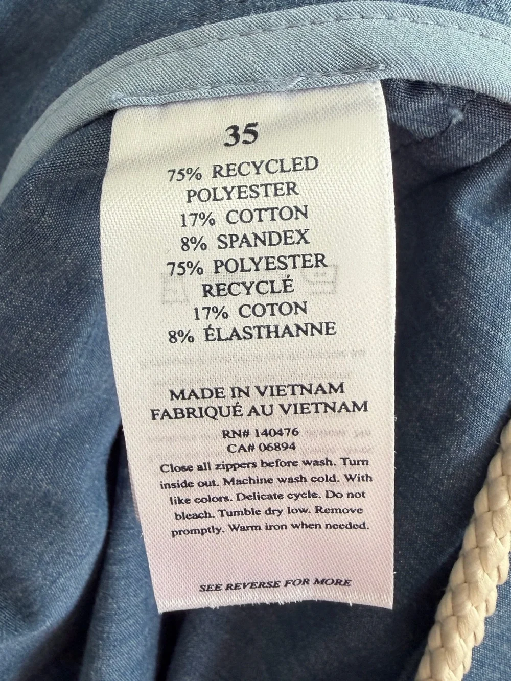 Faherty All Day Shorts Blue Performance Stretch Drawstring Size 35 Men’s